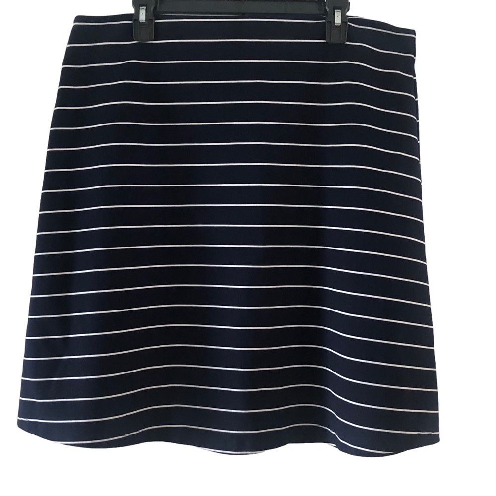 Philosophy Navy and White Striped A-Line Skirt